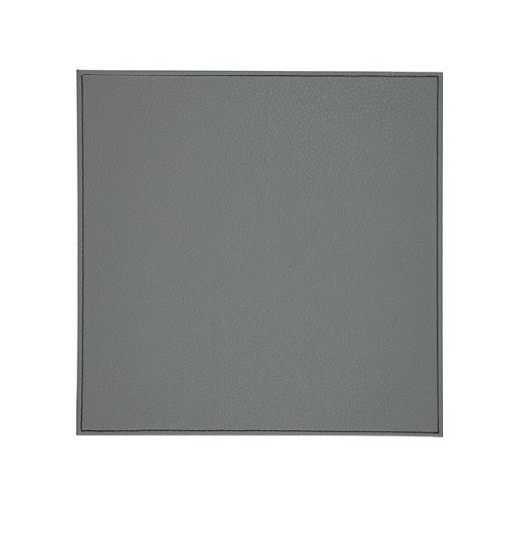 DENBY BLACK GREY REVERSABLE FAUX LEATHER COASTERS SET OF 4