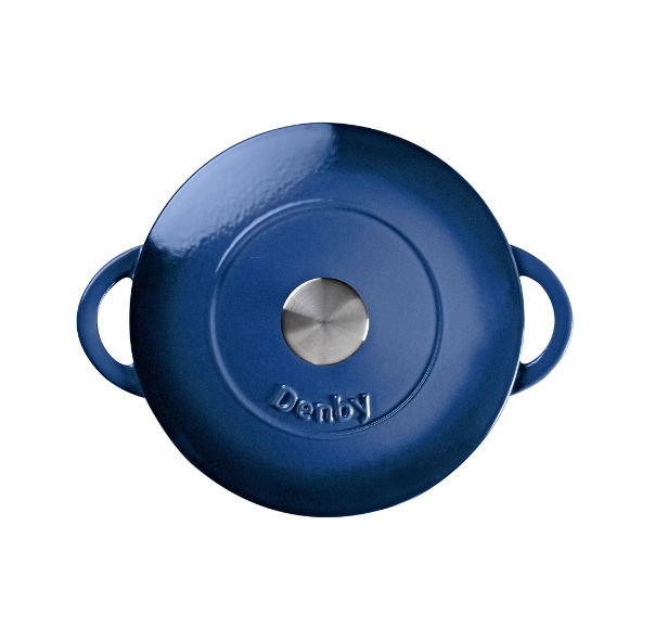 DENBY COBALT 24CM ROUND CAST IRON CASSEROLE