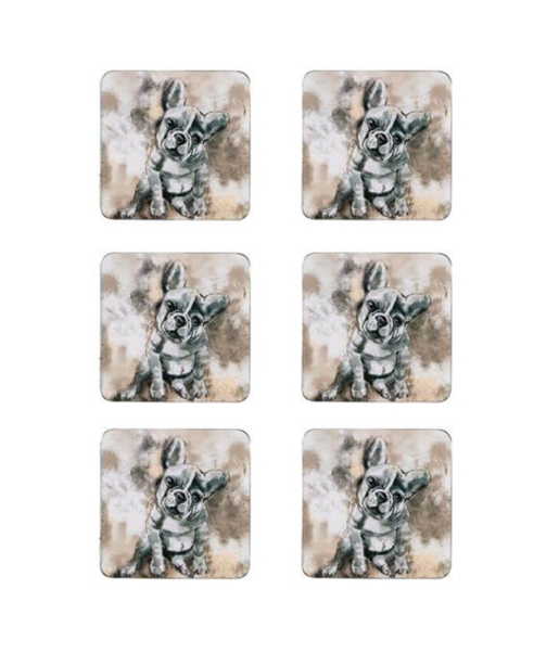 DENBY FRENCH BULL DOG 6PC COASTERS