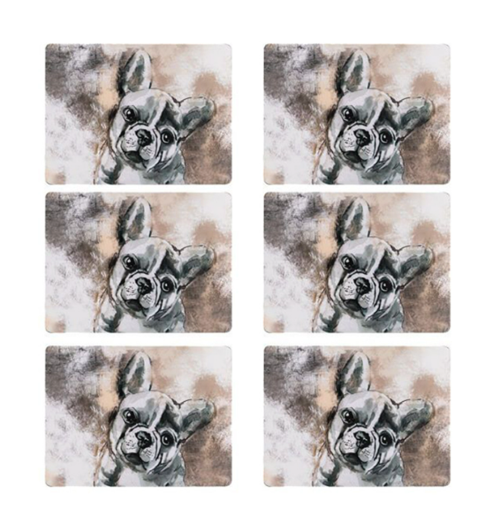 DENBY FRENCH BULL DOG 6PC PLACEMATS