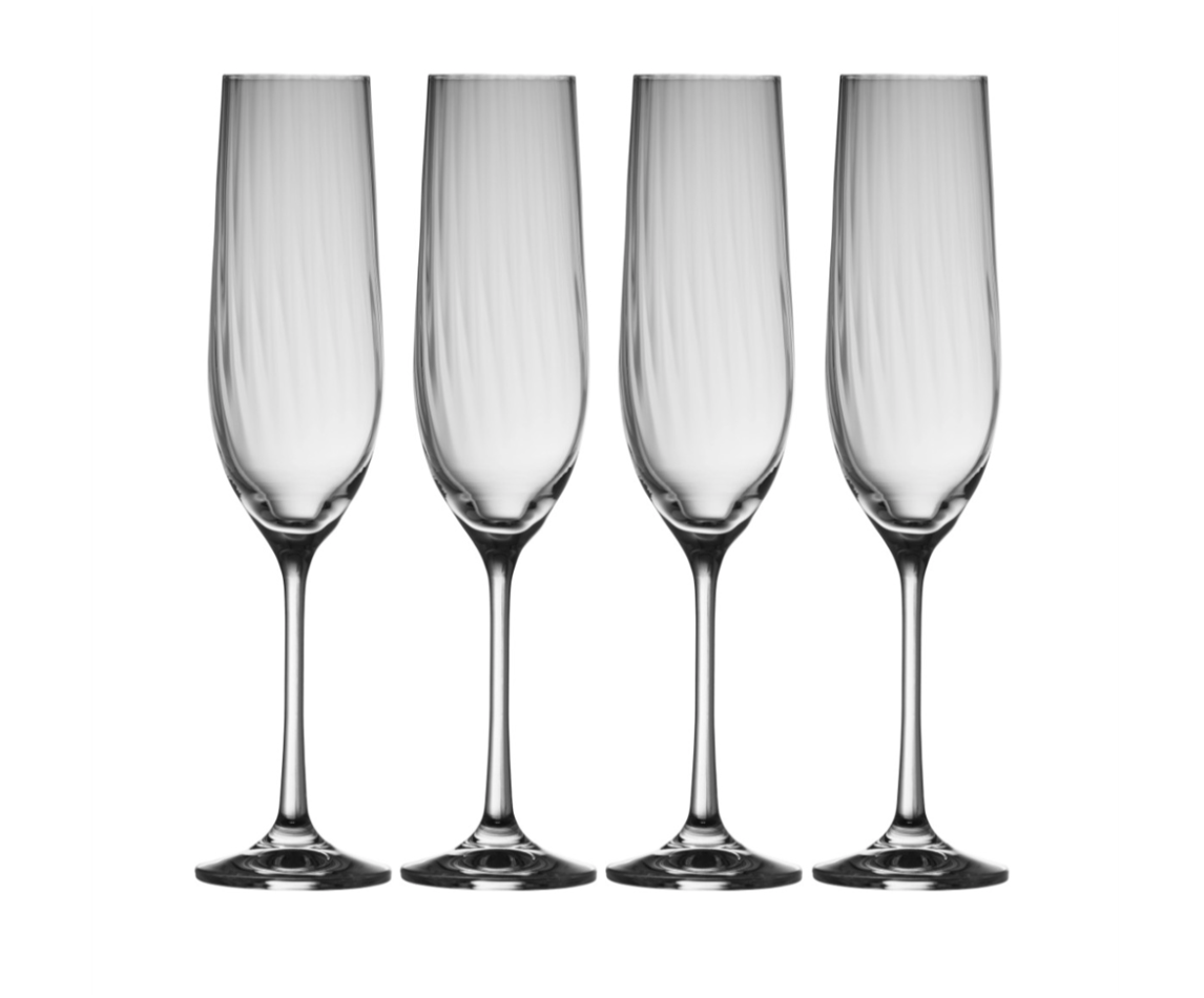 Galway Crystal Erne Flute set of 4