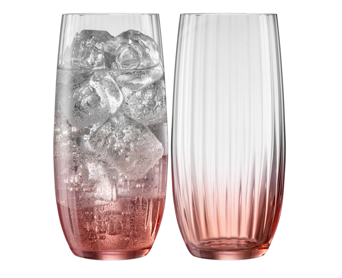 Galway Crystal Erne Hiball set of 2 in Blush