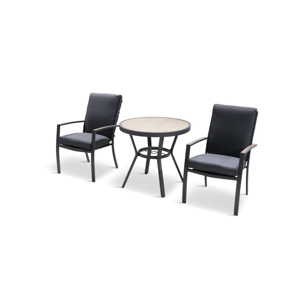 Monza Bistro Set with Highback Armchairs