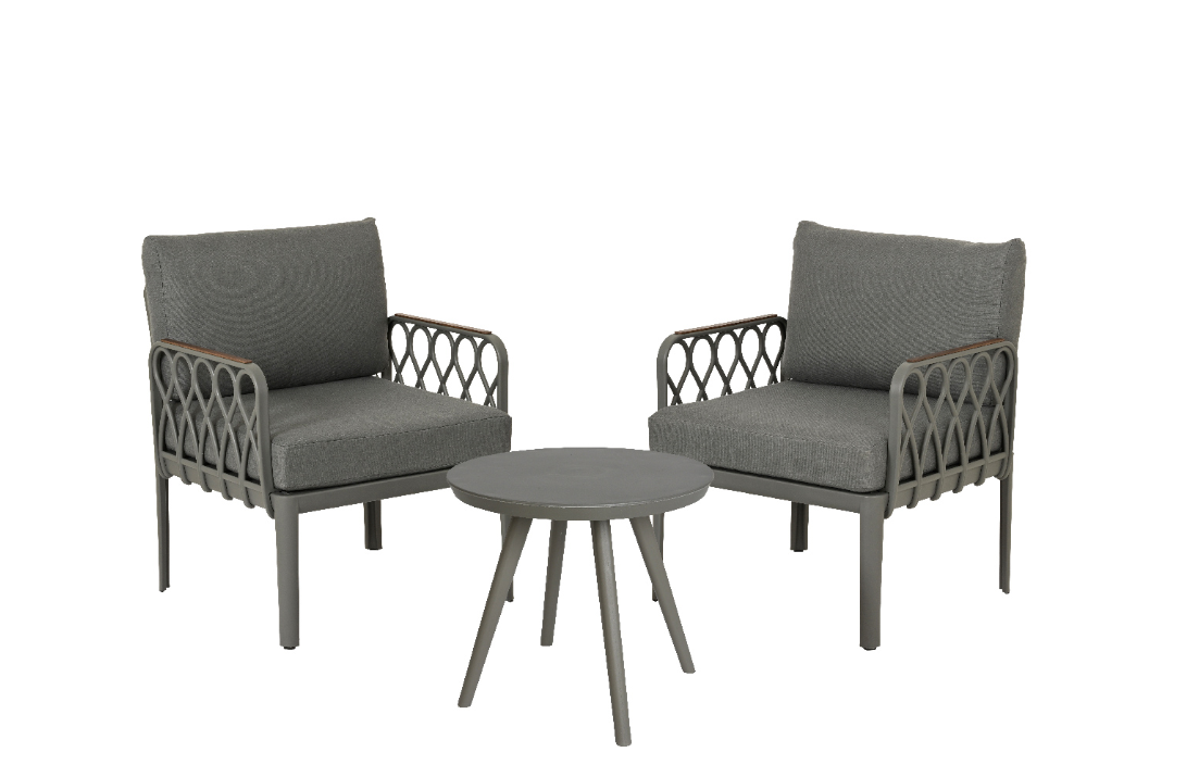San Marino Bistro Set Dark Grey Outdoor