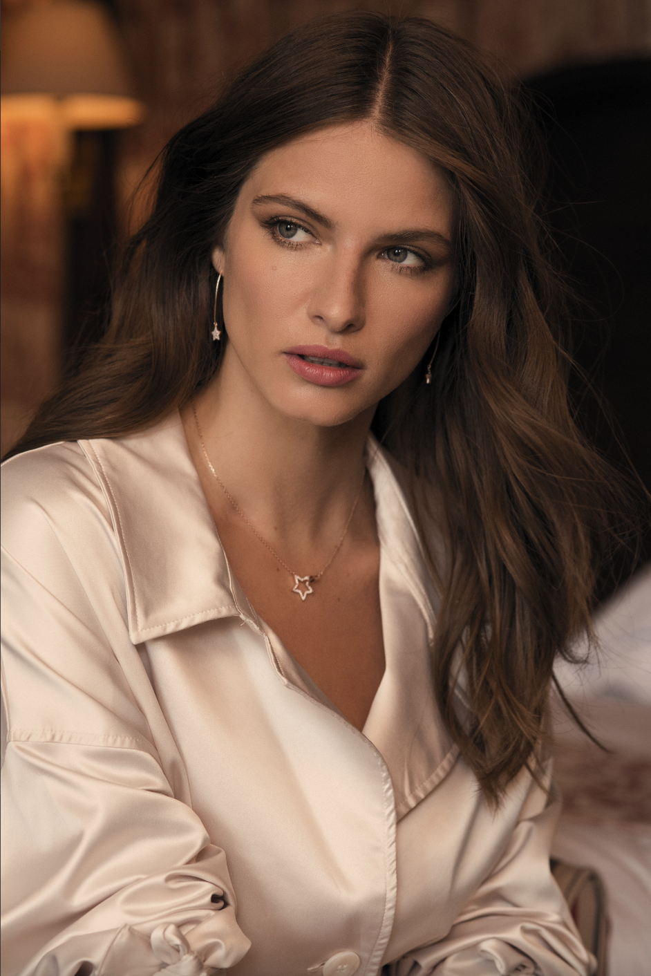 Tipperary Crystal Star Interlocking Pendant Rose Gold