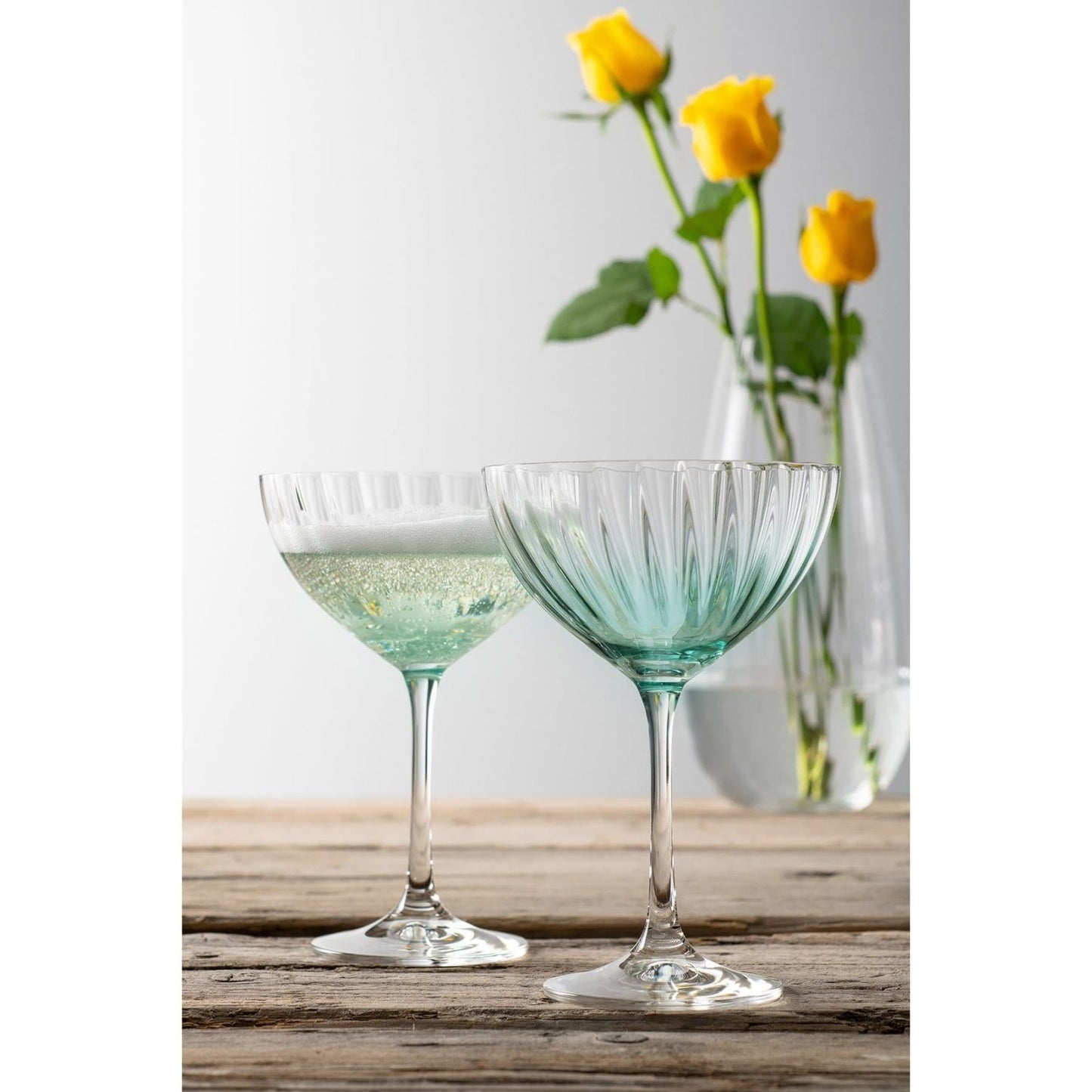 Erne Cocktail/Saucer Champagne set of 2 in Aqua