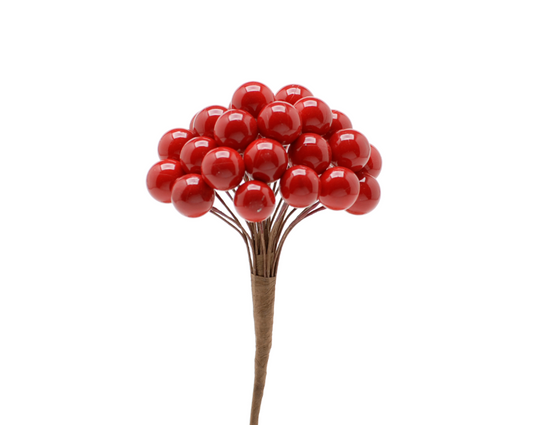 15cm red berry cluster pick