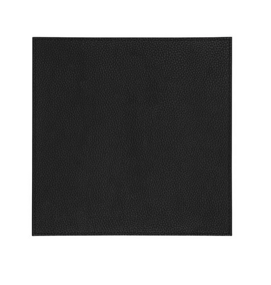 DENBY BLACK GREY REVERSABLE FAUX LEATHER COASTERS SET OF 4