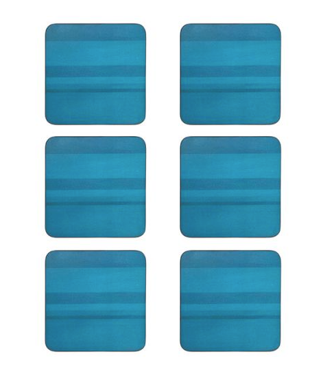 DENBY SET OF 6 TURQUOISE COASTERS