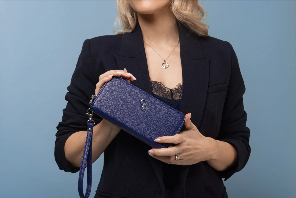 Ladies Zip Wallet - Navy