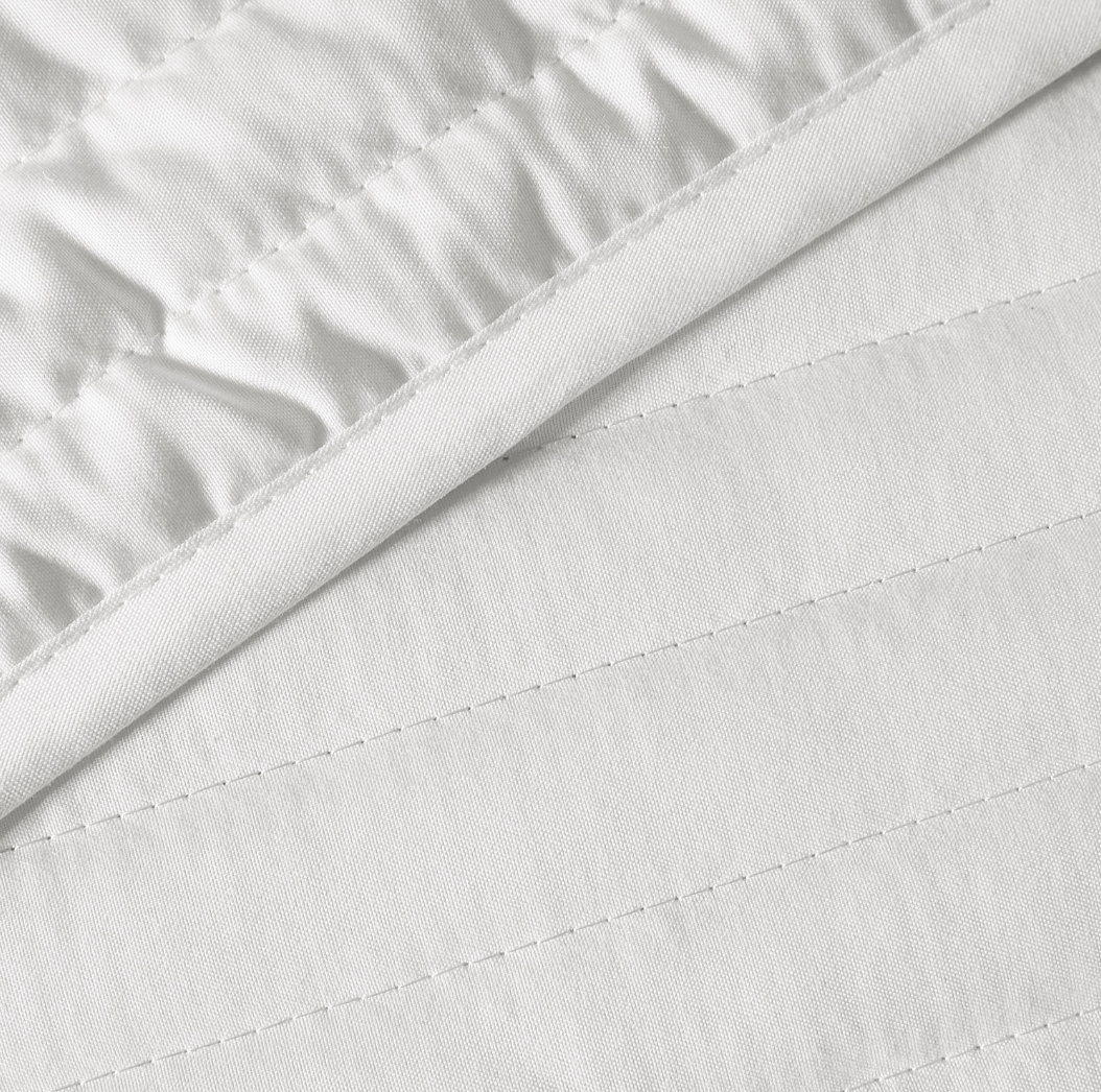 WHITE QUILTED LINES BEDSPREAD 220X230