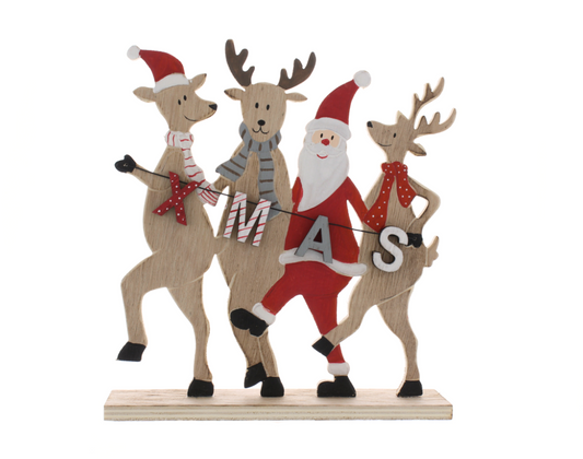22cm dancing santa and reindeers