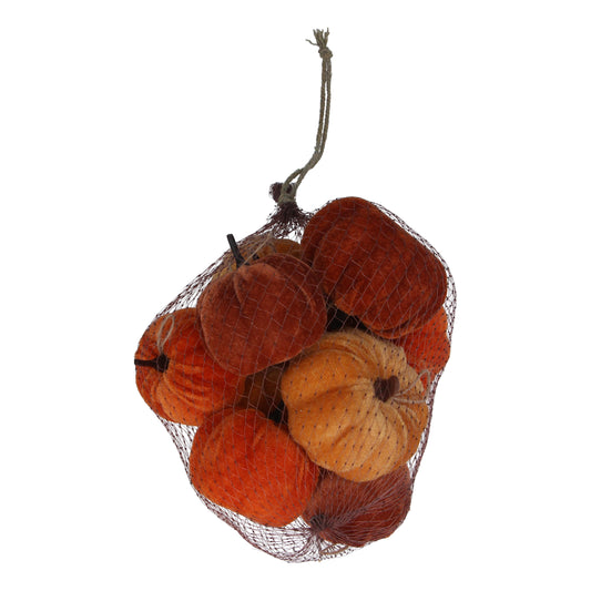 Autumn Mix Velvet Mini Pumpkin Dec, Bag of 9