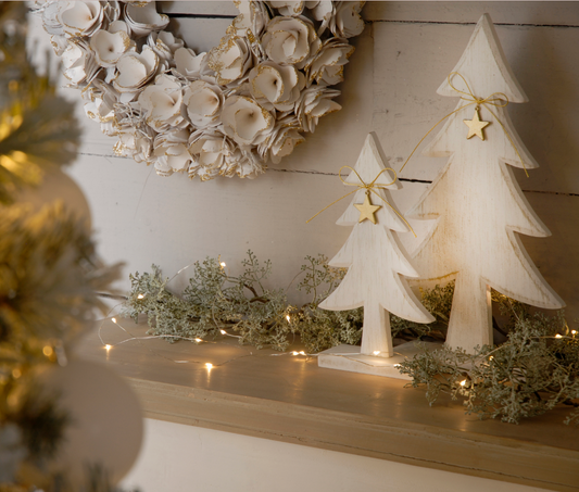 31cm white wooden table top tree