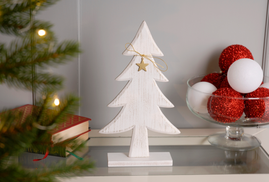 31cm white wooden table top tree