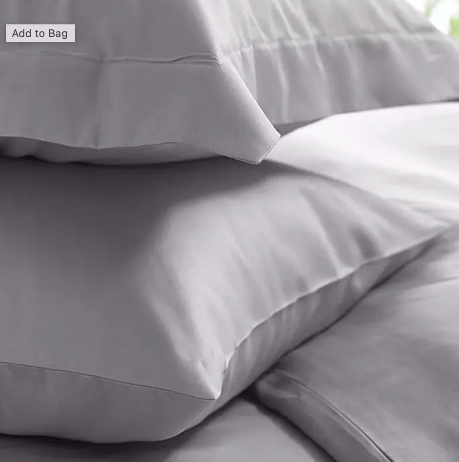 400 TC Sateen Oxford pillowcaes pair Platinum