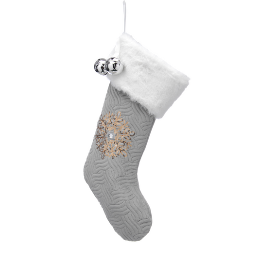 48cm silver with silver/gold sequins stocking
