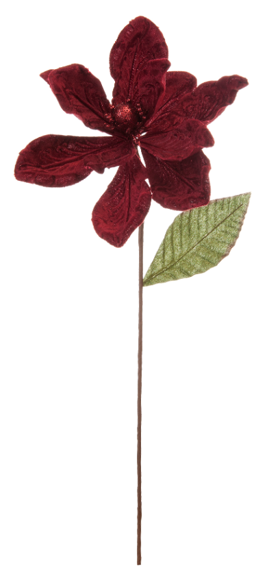 50cm burgundy velvet magnolia stem