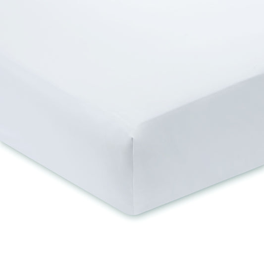 400TC COTTON SATEEN WHITE FITTED SHEET