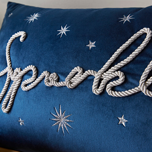 CATHERINE LANSFIELD SPARKLE BLUE CUSHION 30X 50