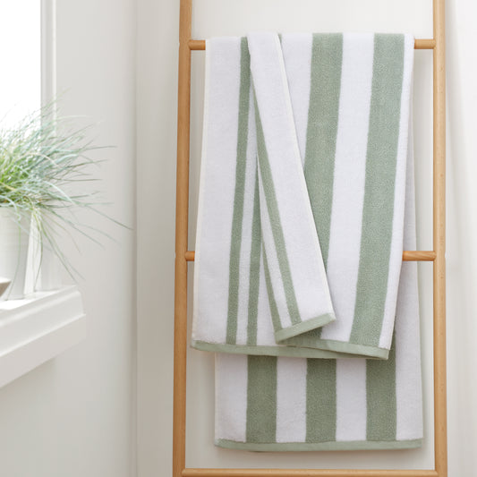 REVERSIBLE STRIPE JACQUARD TOWEL SAGE