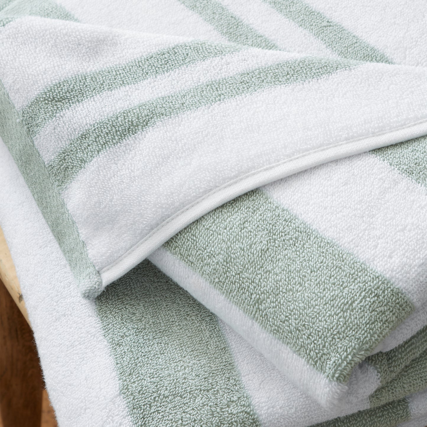 REVERSIBLE STRIPE JACQUARD TOWEL SAGE