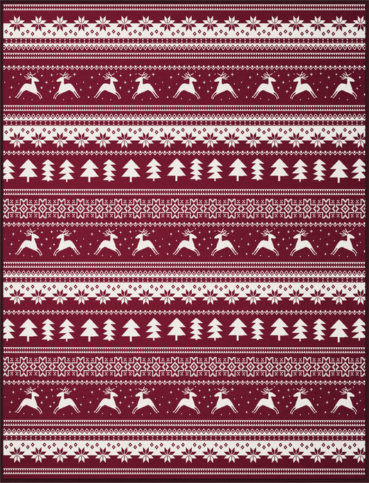 Biederlack Cotton Rich Fairisle Red Throw