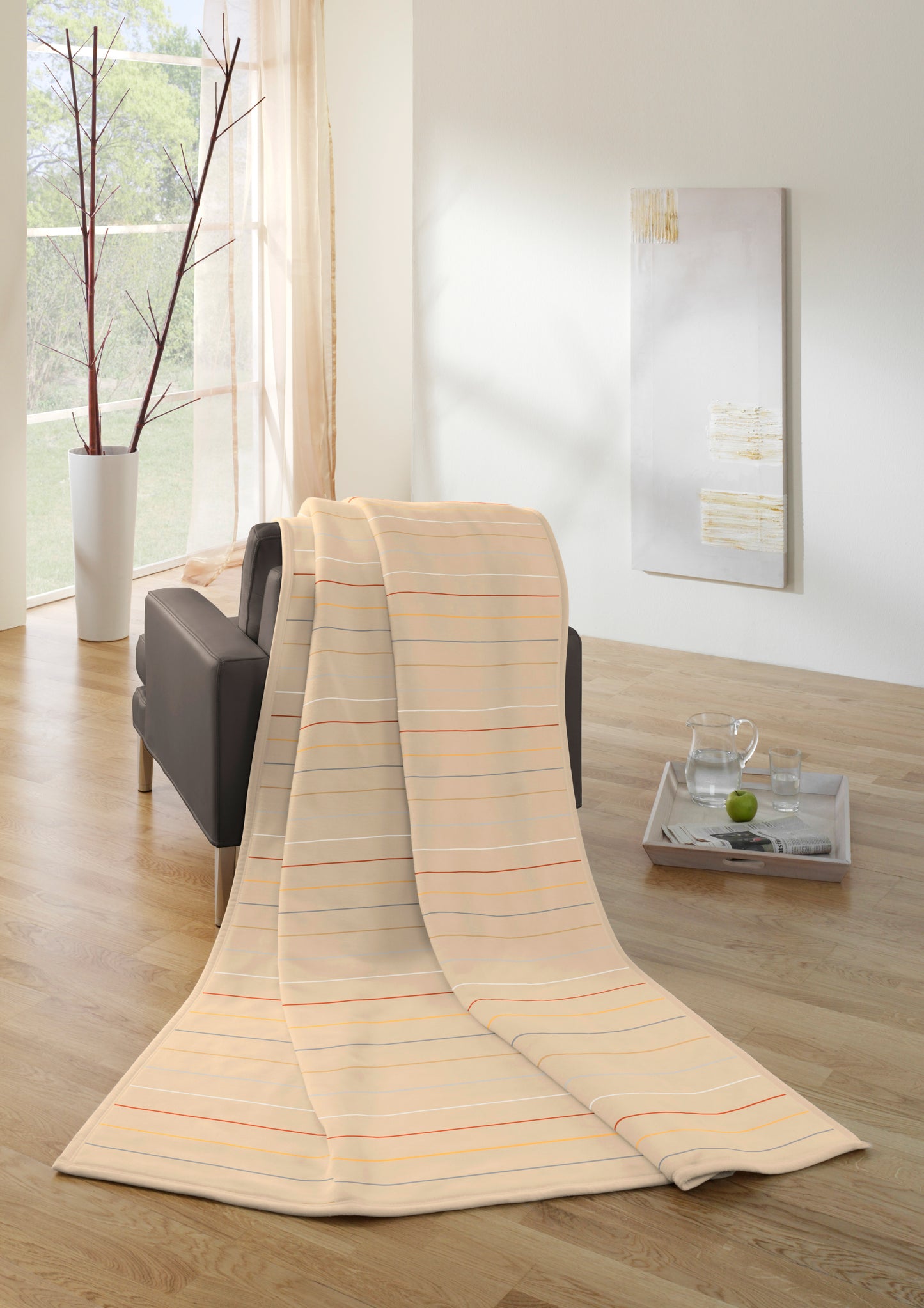 Cotton Rich Throw Multi Stripe