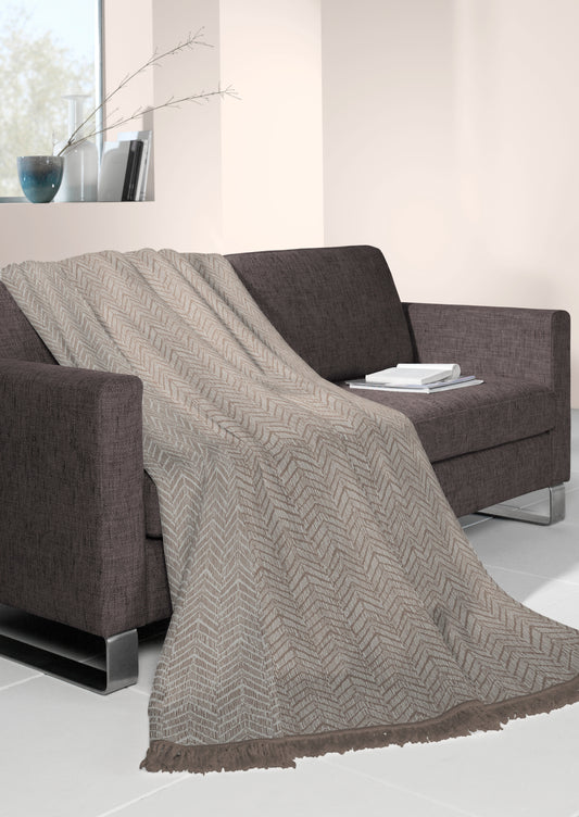 Cotton Rich Throw Chevron taupe