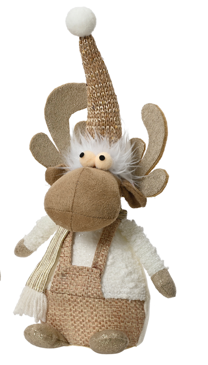 Beige Deer with Dark Brown Hat L14cm W10cm H30cm