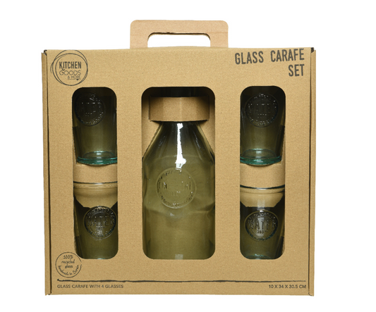 Beverage Set recycled glass cork lid