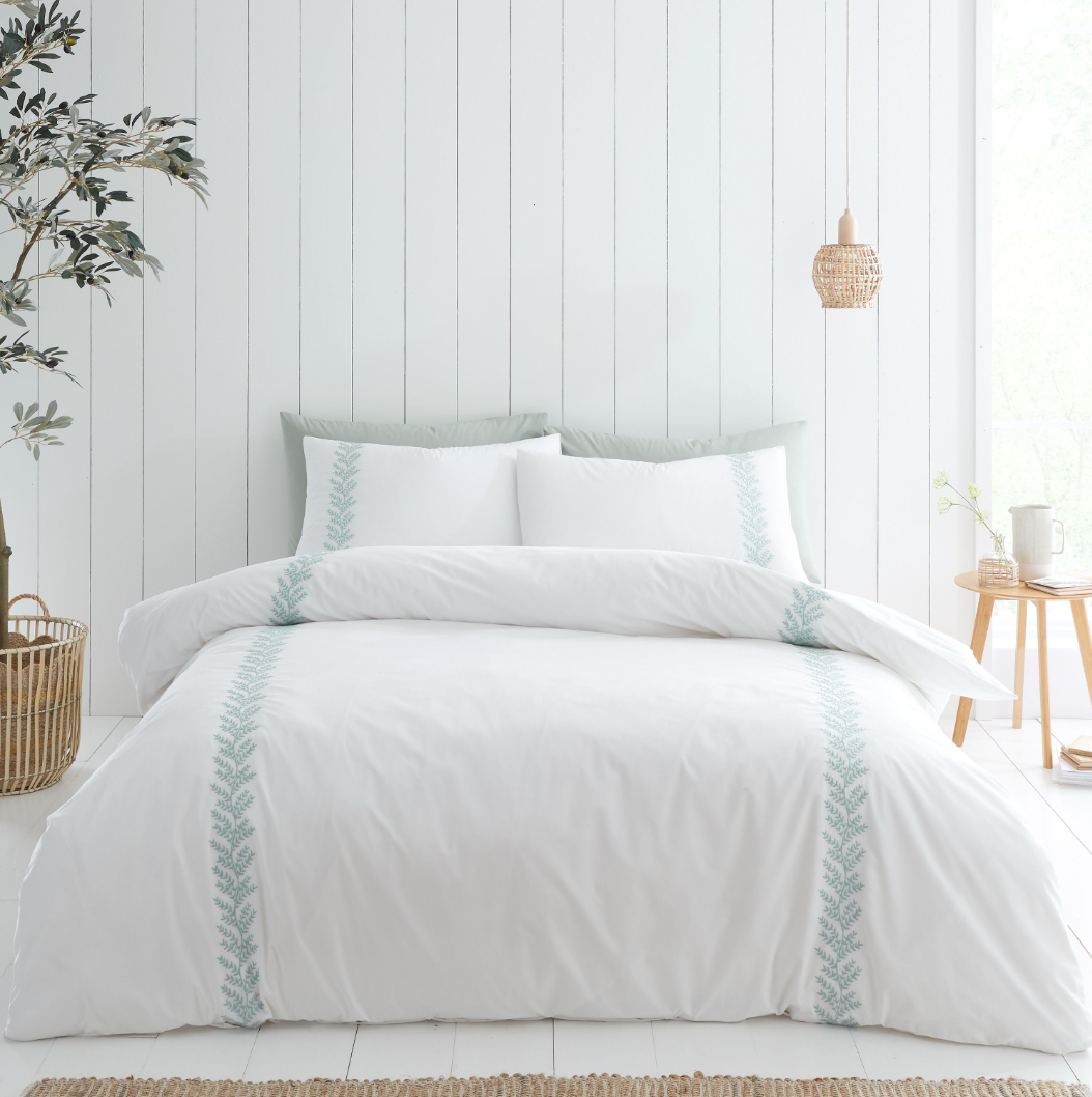 EMBROIDERY LEAF DOUBLE DUVET SET