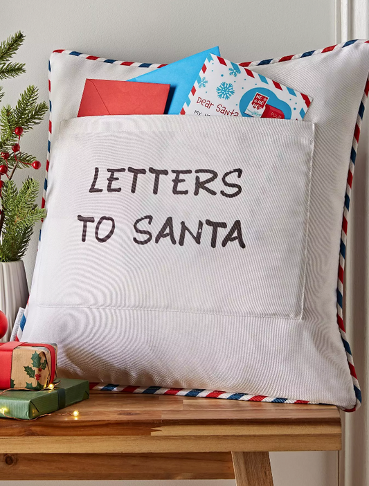CATHERINE LANSFIELD LETTERS TO SANTA CUSHION 43CM