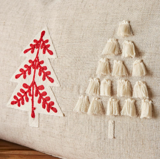 CATHERINE LANSFIELD TUFTED CHRISTMAS TREE NATURAL CUSHION 30X50