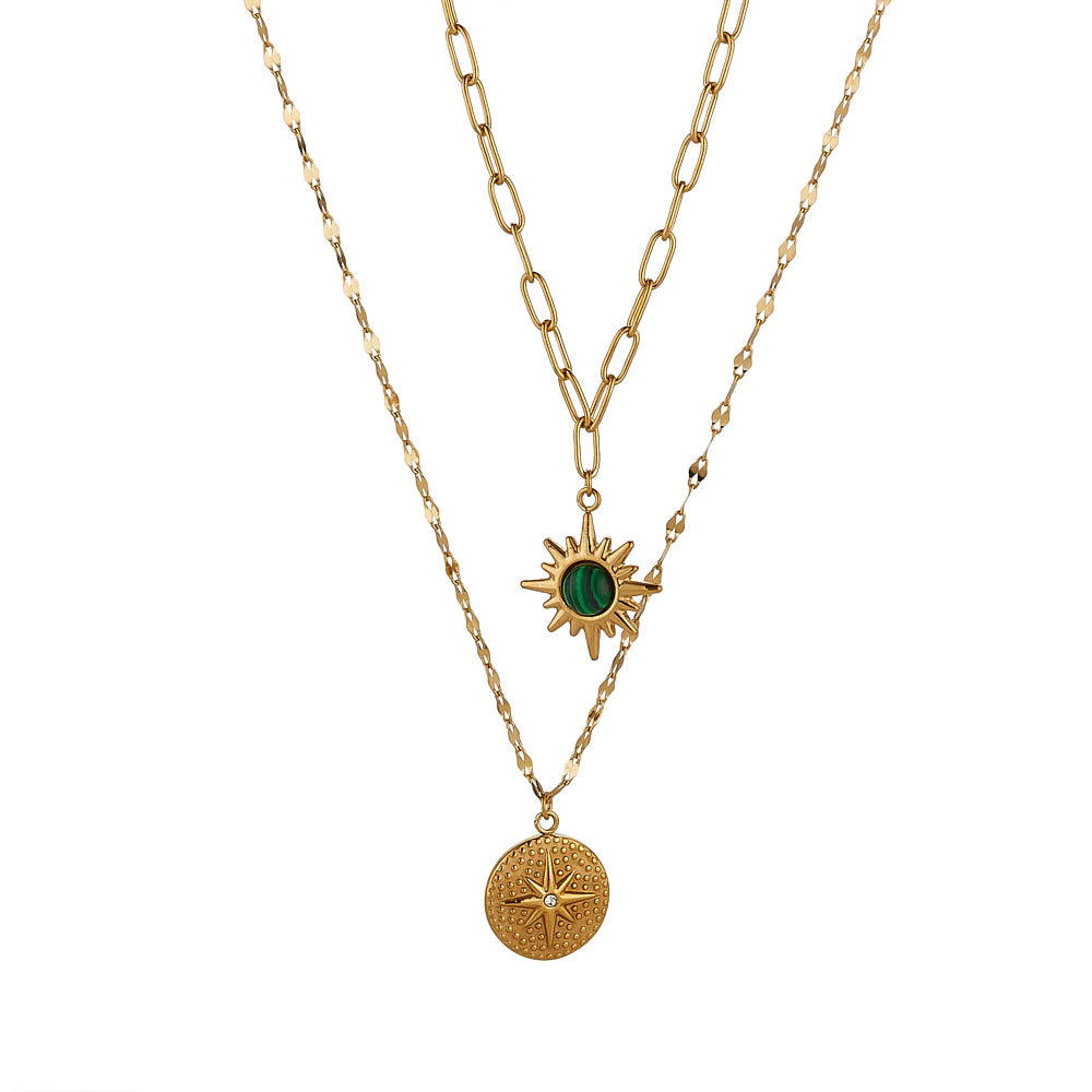 Carly Malachite Layered Necklace
