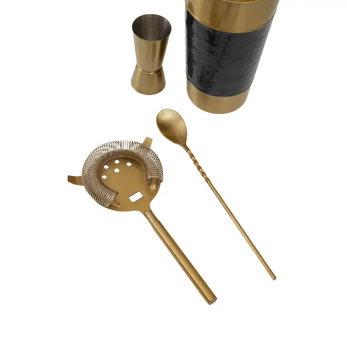 Carolina Black Enamel Cocktail Set
