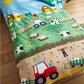 BLUE FARMYARD ANIMALS DUVET SET