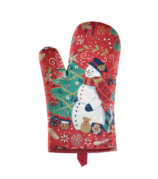 Christmas Gauntlet Oven Glove - Snowman