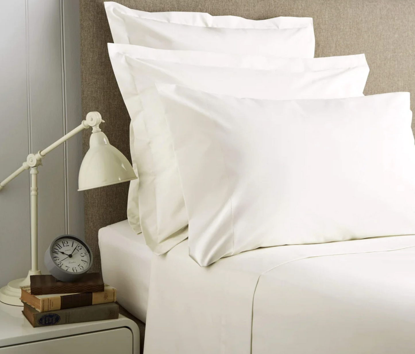 400 TC Sateen Oxford Pillowcase Pair Ivory
