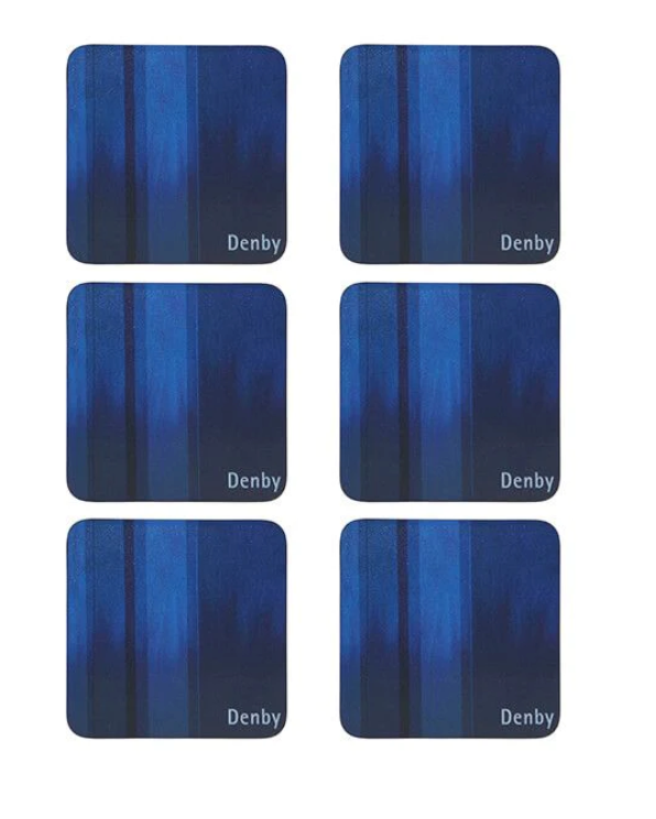 DENBY BLUE FLORAL 6PC COASTERS