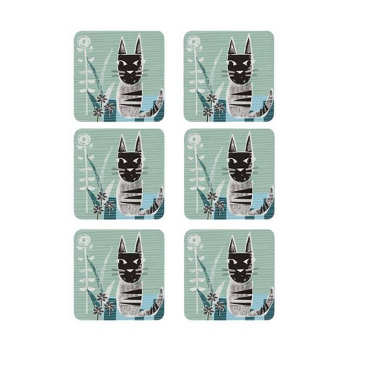 DENBY CAT 6PC COASTERS