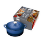 DENBY COBALT 26CM ROUND CAST IRON CASSEROLE