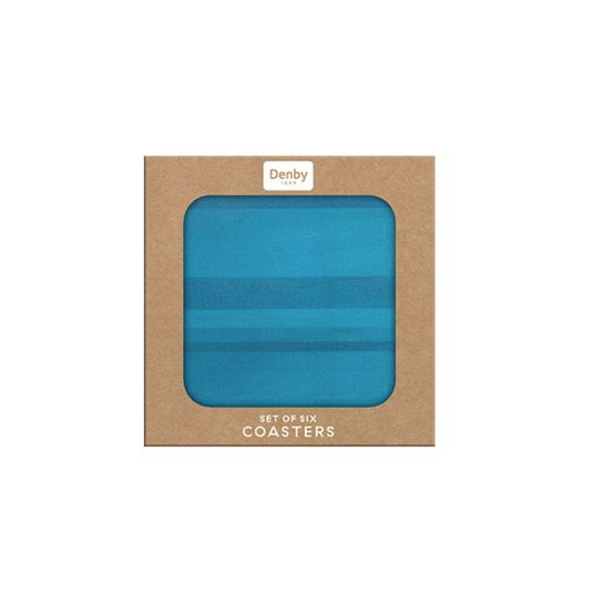 DENBY COLOURS TURQUOISE 6PC COASTERS