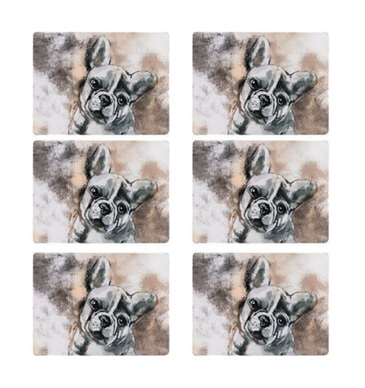DENBY FRENCH BULL DOG 6PC PLACEMATS