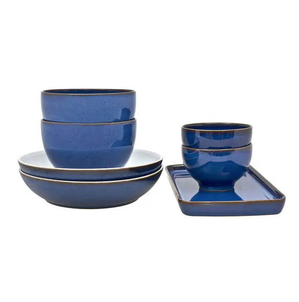 DENBY IMPERIAL BLUE 7 PIECE TAKEAWAY SET