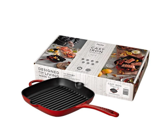 DENBY POMEGRANATE CAST IRON 25CM GRIDDLE PAN