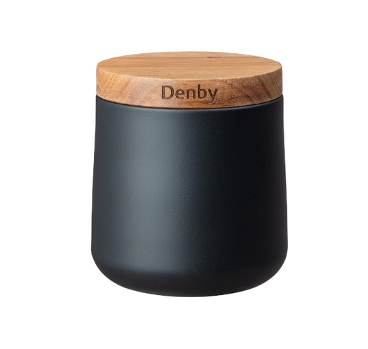 DENBY SET OF 3 BLACK STORAGE CANISTERS