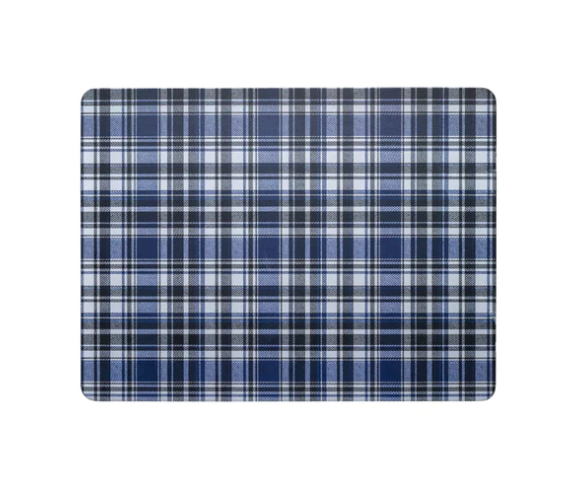 DENBY SET OF 6 ELEMENTS CHECKS BLUE/BLACK PLACEMATS