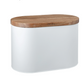 DENBY WHITE BREAD BIN WITH ACACIA LID