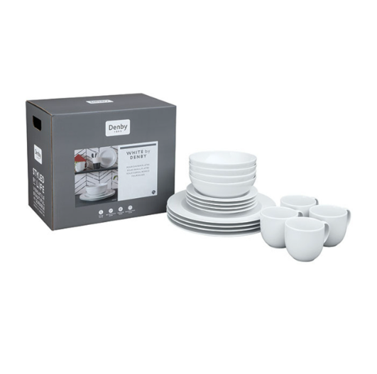 DENBY WHITE by DENBY 16 PIECE TABLEWARE SET